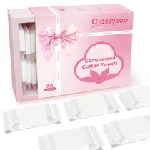Toalha comprimida Classycoo 100% algodão orgânico dos EUA rosa