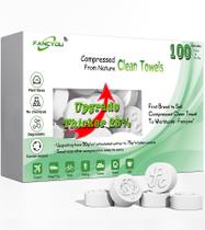 Toalha comprimida Fancyou 100% fibra vegetal biodegradável (100) Toalha comprimida Fancyou 100% fibra vegetal biodegradável (100)