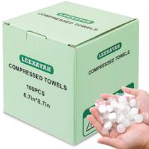 Toalha comprimida LEEXAYAH 100pcs portátil para viagens Toalha comprimida LEEXAYAH 100pcs portátil para viagens