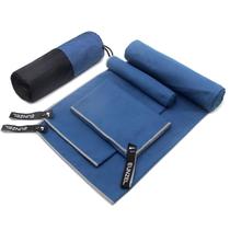 Toalha de acampamento Eunzel Quick Dry Microfiber, tamanho 3, 1 pacote, azul marinho