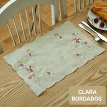 Toalha de Bandeja Bordado 30cm x 45cm - A - Clara Bordados