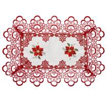 Toalha de Bandeja Natal 30x45cm Renda Branca Rafimex