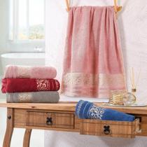 Toalha de Banho 68cm x 1,40m Passione Rosa - Hiper Textil