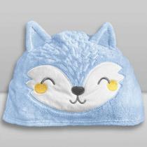 Toalha de Banho Baby com Capuz Raposa Azul - Laço Bebê Toalha de Banho Baby com Capuz Raposa Azul - Laço Bebê