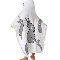 Toalha de Banho Baby Tecebem com Capuz Estampada Curiosidade 70cmx90cm Branco Toalha de Banho Baby Tecebem com Capuz Estampada Curiosidade 70cmx90cm Branco