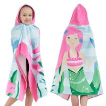 Toalha de banho Bavilk Kids com capuz para piscina de praia 100% algodão