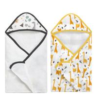 Toalha de Banho Bebê 2 Pçs Felpuda/Fralda Dinossauro e Girafa