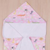 Toalha De Banho Bebê Atoalhada Forrada Com Capuz Super Macia Para Meninas