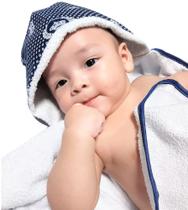 Toalha de banho bebe c capuz atoalhada algodão 90x70cm menino