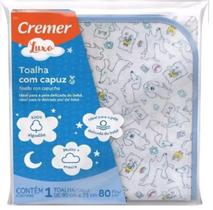 Toalha de Banho Bebê com Capuz Azul 90 x 75 - Cremer