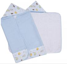 Toalha De Banho Bebe Forrada 70x90cm Com Capuz Kit Com 2 Toalha De Banho Bebe Forrada 70x90cm Com Capuz Kit Com 2