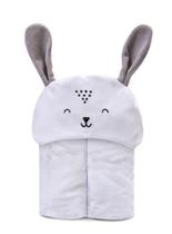 Toalha De Banho Bebê Forrada C/ Capuz Bordado Cinza Papi Toalha De Banho Bebê Forrada C/ Capuz Bordado Cinza Papi