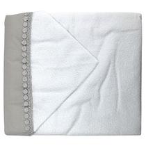 Toalha de Banho Bebê Forrada com Capuz Tecido 100% Algodão + Grippir Diversas Cores - Escolha! Cor:Cinza