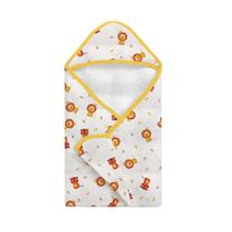 Toalha de Banho Bebê Fralda com Touca Amarelo Leão