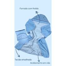 Toalha de Banho Bebe Grande Infantil Forrada com Fralda 100% Algodão com Capuz Menino Menina RN