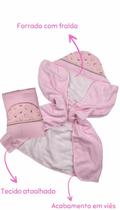 Toalha de Banho Bebe Grande Infantil Forrada com Fralda 100% Algodão com Capuz Menino Menina RN