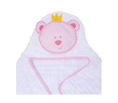 Toalha De Banho Bebe Infantil Com Capuz Papi Soft - Rosa