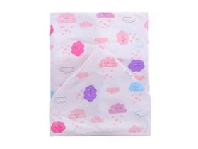 Toalha De banho bebe malha forro fralda capuz Nuvem Rosa 94X70 100% Algodão