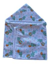 Toalha De Banho Bebê Recém Nascido 100% Algodão Com Capuz Enxoval 70x80cm