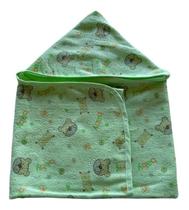Toalha De Banho Bebê Recém Nascido 100% Algodão Com Capuz Enxoval 70x80cm
