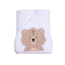 Toalha de Banho Bebê Soft Fralda com capuz bordado Papi Friends 90cm x 75cm