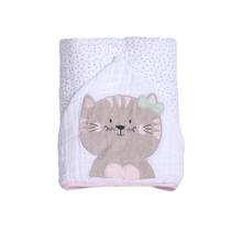 Toalha de Banho Bebê Soft Fralda com capuz bordado Papi Friends 90cm x 75cm Toalha de Banho Bebê Soft Fralda com capuz bordado Papi Friends 90cm x 75cm