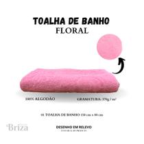 Toalha de Banho Briza 100% Algodão Banhão (0,80 X 1,50m) Floral - Rosa