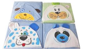 Toalha De Banho Carinhas Com Capuz 70x90cm Dupla Face (com Forro De Fralda)