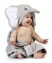 Toalha de Banho com Capuz Bearington Baby Lil' Spout Elephant - 60x60cm