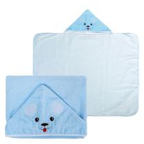 Toalha de Banho Com Capuz Bordado E Forro De Fralda Costurado Nos 4 Lados - Bublim Incomfral Baby Toalha de Banho Com Capuz Bordado E Forro De Fralda Costurado Nos 4 Lados - Bublim Incomfral Baby