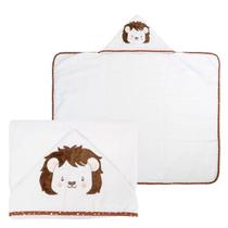 Toalha de Banho Com Capuz Bordado E Forro De Fralda Costurado Nos 4 Lados - Bublim Incomfral