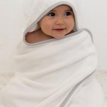 Toalha de Banho com Capuz Comfort Cinza - Laço Bebê