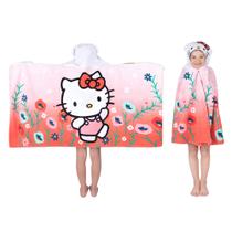 Toalha de Banho com Capuz Hello Kitty Franco Kids - Algodão Macio