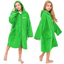Toalha de banho com capuz Hiturbo Kids Soft Plush Zipper Surf Poncho