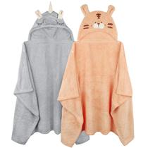 Toalha de Banho com Capuz para Bebês FUBANRAY (50x80cm) - Pacote com 2 Toalha de Banho com Capuz para Bebês FUBANRAY (50x80cm) - Pacote com 2