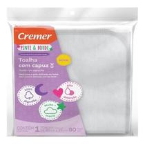 Toalha De Banho Com Capuz Pinte e Borde Cor Branca - Cremer Toalha De Banho Com Capuz Pinte e Borde Cor Branca - Cremer