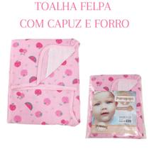Toalha de Banho de Bebê Felpuda Forrada Com Capuz Menina