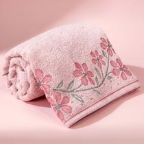 Toalha de Banho Dohler Eva 100% Algodão - Barra Floral Brilho Grossa Macia Antipilling - 70 x 135 Cor:Rose 8579