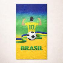 Toalha de Banho e Praia Aveludada Brasil Seleção Torcida Copa do Mundo Lepper