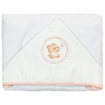 Toalha de Banho Estampada Com Capuz de Centro E Forro de Fralda 68x68cm Costurado Nos 4 Lados Baby Bublim Incomfral Cor: Toalha de Banho Estampada Com Capuz de Centro E Forro de Fralda 68x68cm Costurado Nos 4 Lados Baby Bublim Incomfral Cor: