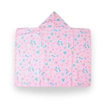 Toalha de Banho Felpuda Forrada C/ Capuz Estampada Rosa 90cm x 70cm Menina Toalha de Banho Felpuda Forrada C/ Capuz Estampada Rosa 90cm x 70cm Menina
