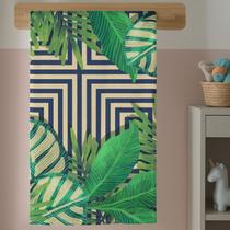 Toalha de Banho Feminina Tropical Estampada com Flores e Plantas Cores Vivas e Tecido Macio de Qualidade