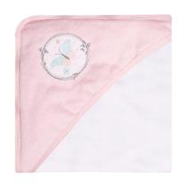 Toalha De Banho Forrada Com Capuz Bordado Borboletas Papi Toalha De Banho Forrada Com Capuz Bordado Borboletas Papi