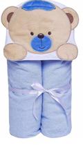 Toalha de Banho Forrada de Fralda Bichinhos Capuz Ursinha Bebê Azul Papi Barato Revenda Toalha de Banho Forrada de Fralda Bichinhos Capuz Ursinha Bebê Azul Papi Barato Revenda