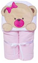 Toalha de Banho Forrada de Fralda Bichinhos Capuz Ursinha Bebê Rosa Papi Barato Revenda