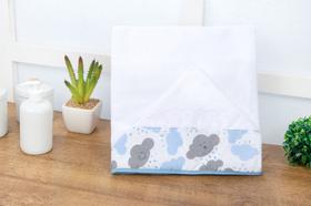 Toalha de banho infantil bebê estampa Nuvem com capuz - algodão