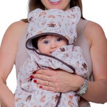 Toalha de banho infantil bebê estampada com Capuz e Orelhinha - algodão