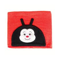 Toalha de Banho Infantil Bebê Recém Nascido RN Felpuda Forrada de fralda bordada com capuz 100% algodão macia antialérgica bichinho joaninha