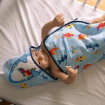 Toalha de banho infantil e bebê estampada c/ capuz e forro de fralda bichinhos-baby joy - INCOMFRAL