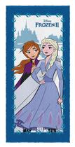 Toalha de Banho Infantil Felpuda Antialérgica Lepper 60 cm x 120 cm - Frozen Elsa e Anna Azul Marinho